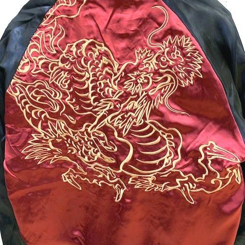 送料無料】絡繰魂 古の龍桜 刺繍リバーシブルスカジャン