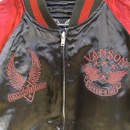 VANSON スカル刺繍 ジャケット 赤黒 VANSON スカル刺繍 ジャケット 赤黒