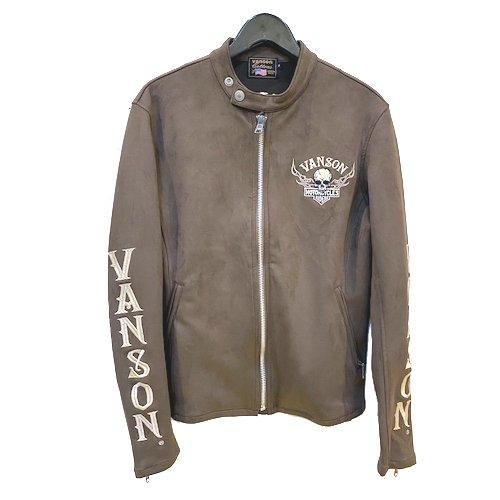 オスカー ビッグサイズ44 VANSON VANSON スカルホールディングピストン 起毛プレーティング