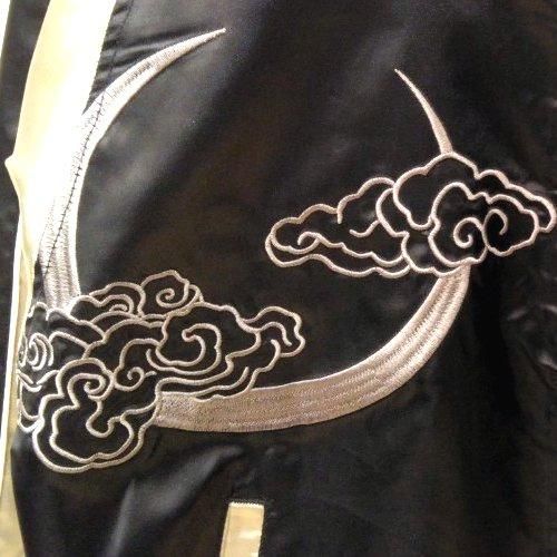 黒の翼刺繍スカジャン 入荷・送料無料】朧 熊 刺繍スカジャン