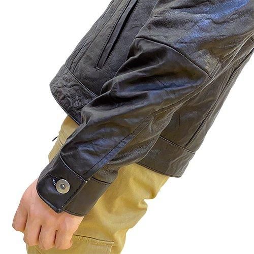 ≪レグルスセレクト≫本革 両胸ポケットレザーライダースジャケット（黒）