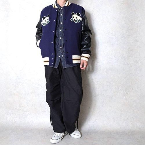 HOUSTON ヒューストン メルトンアワードジャケット パンダ　PANDA HOUSTON スタジャン 「T6」「HOUSTON」MELTON AWARD JACKET