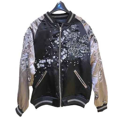 ★★粋 ユキヒョウ桜牡丹リバーシブルスカジャン◆絡繰魂 XL kkdm25923_0.jpg