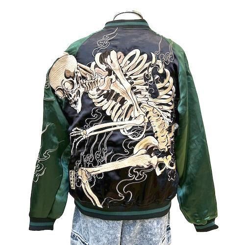 軍*鶏様 ✨美品✨絡繰魂 ドクロ スカジャン リバーシブル XL 軍*鶏様 ✨美品✨絡繰魂 ドクロ スカジャン リバーシブル XL