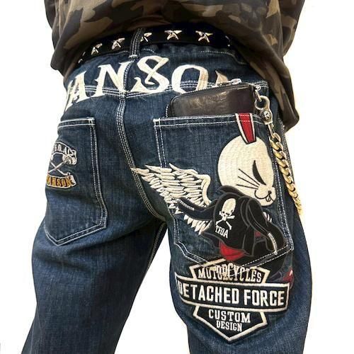 クローズＷＯＲＳＴ×ＶＡＮＳＯＮクロス＆ウィング　ダブルデスラビットデニムパンツ 送料無料】クローズWORST×VANSON クロス＆ウィング