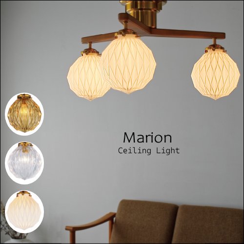 折り紙をモチーフにしたガラスシーリングライト3灯ーMarion Ceiling Light - SELFISH +NET SHOP+ | おしゃれな照明・オーダー家具・雑貨のお店  | セルフィッシュ