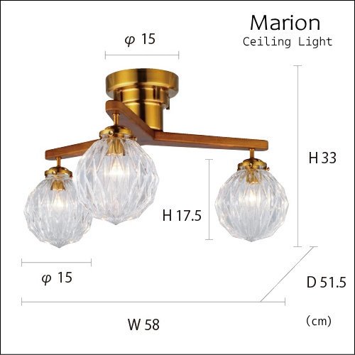 折り紙をモチーフにしたガラスシーリングライト3灯ーMarion Ceiling Light - SELFISH +NET SHOP+ | おしゃれな照明・オーダー家具・雑貨のお店  | セルフィッシュ