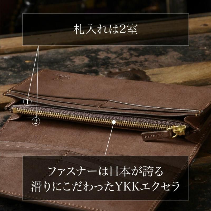 ロロマレザー Bandiera ラウンド 長財布 長財布 メンズ ラウンドファスナー【Bandiera／ラウンド長財布