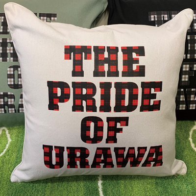 THE PRIDE OF URAWA クッションカバー［ライトグレー×赤チェック