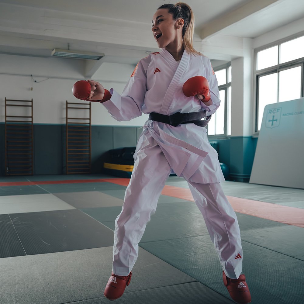 アディダス adidas 空手衣 アディライト プレミアムグリーン（WKF公認） | 環境にやさしいサスティナブル素材 - adidas 格闘技用品  ボクシング用品 空手衣 | リュウジン