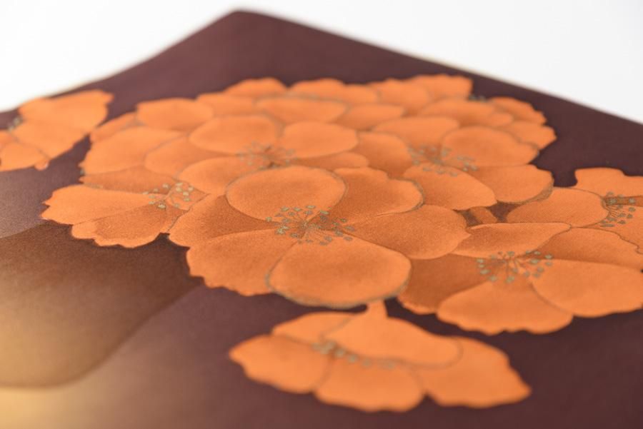 オレンジ色の花 花瓶 からん アンティーク着物 リサイクル着物の通販サイト オレンジ色の花 花瓶 からん アンティーク着物 リサイクル着物の通販サイト
