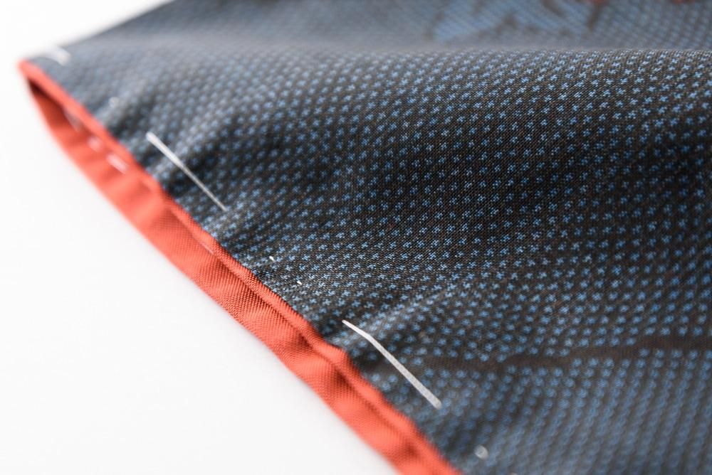 大島紬 紺地に牡丹 - からん::アンティーク着物・リサイクル着物