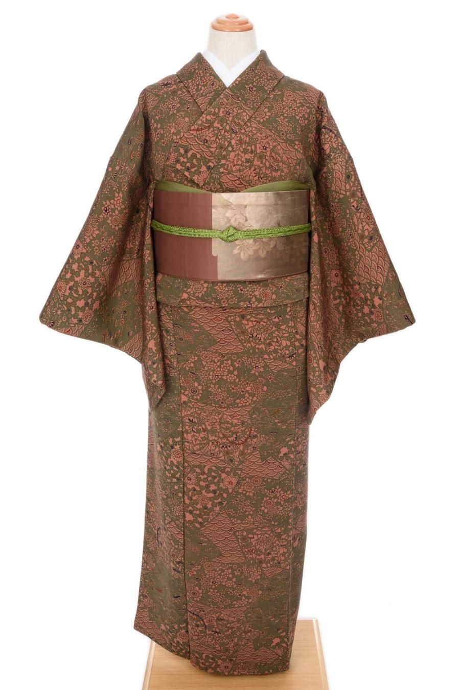 縮緬 青海波と花など - からん::アンティーク着物・リサイクル着物の