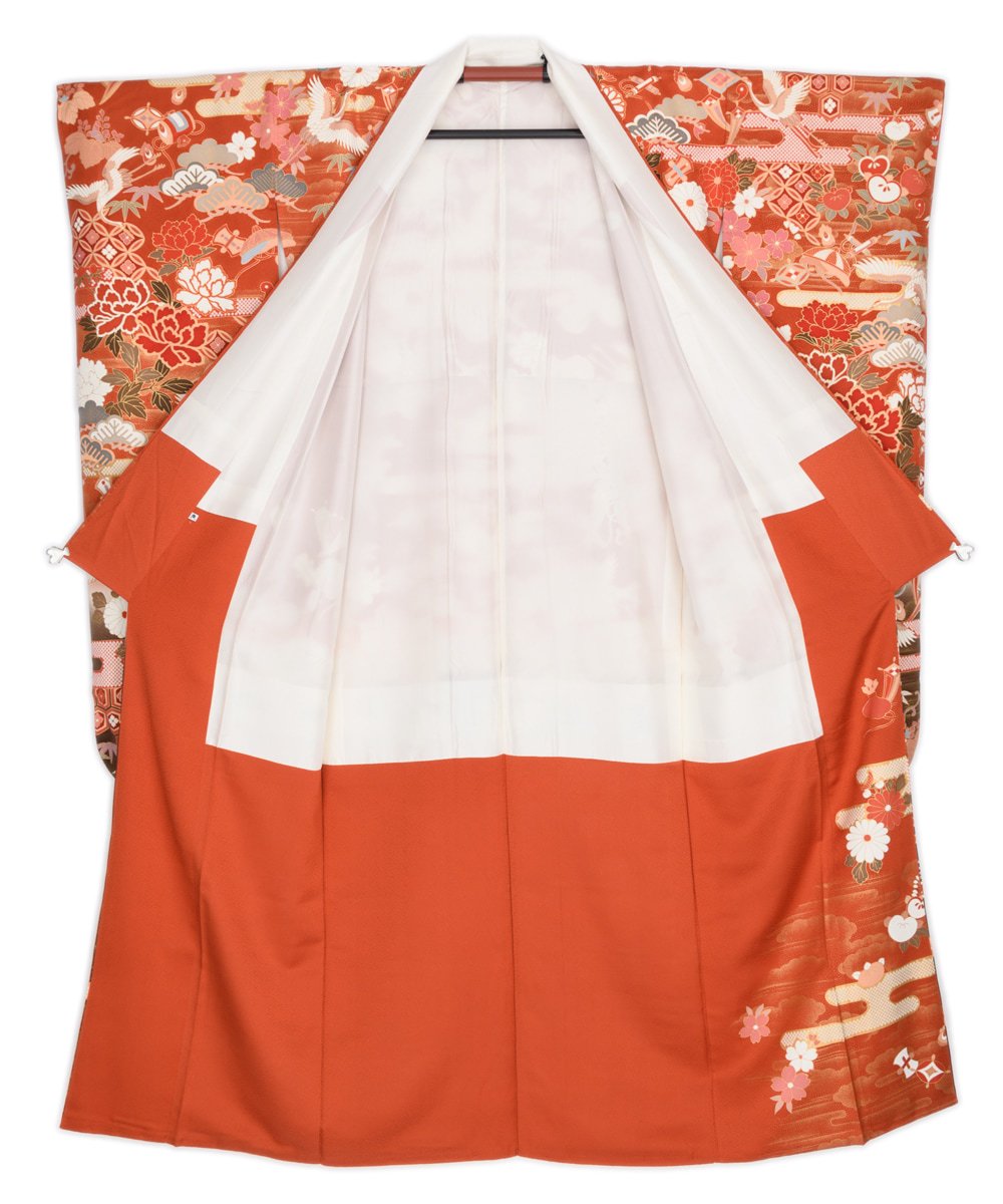 振袖 四季の花と鶴 - からん::アンティーク着物・リサイクル着物の通販