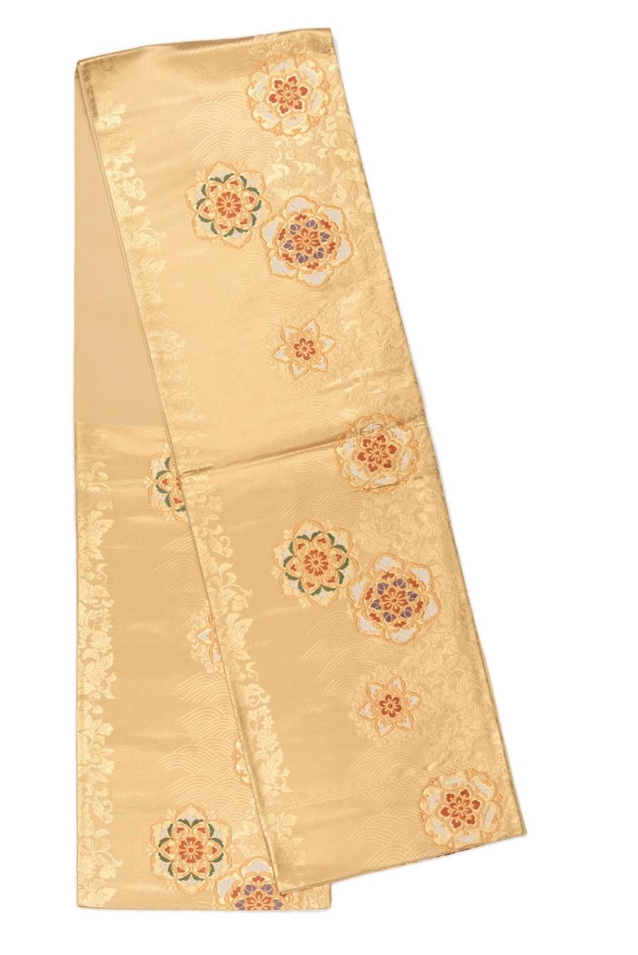 袋帯○唐花と波に華紋 - からん::アンティーク着物・リサイクル着物の