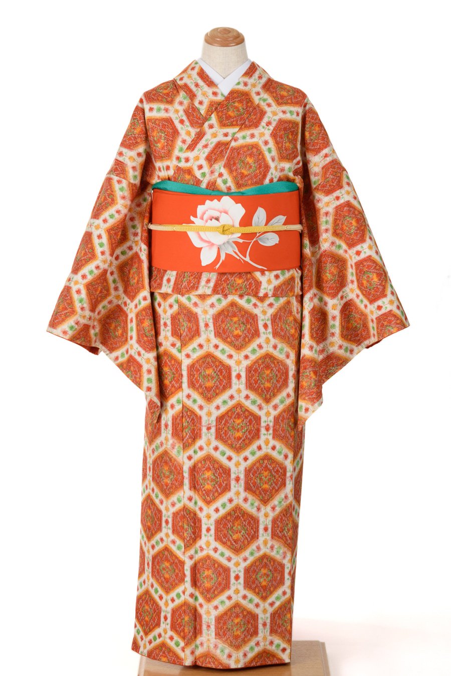 紬 亀甲にドット - からん::アンティーク着物・リサイクル着物の通販サイト