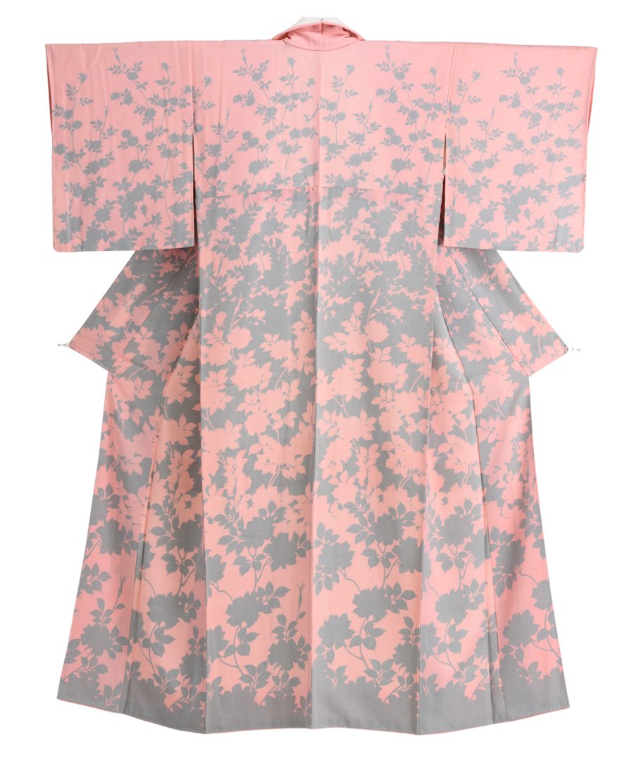 付け下げ小紋 薔薇シルエット - からん::アンティーク着物・リサイクル着物の通販サイト