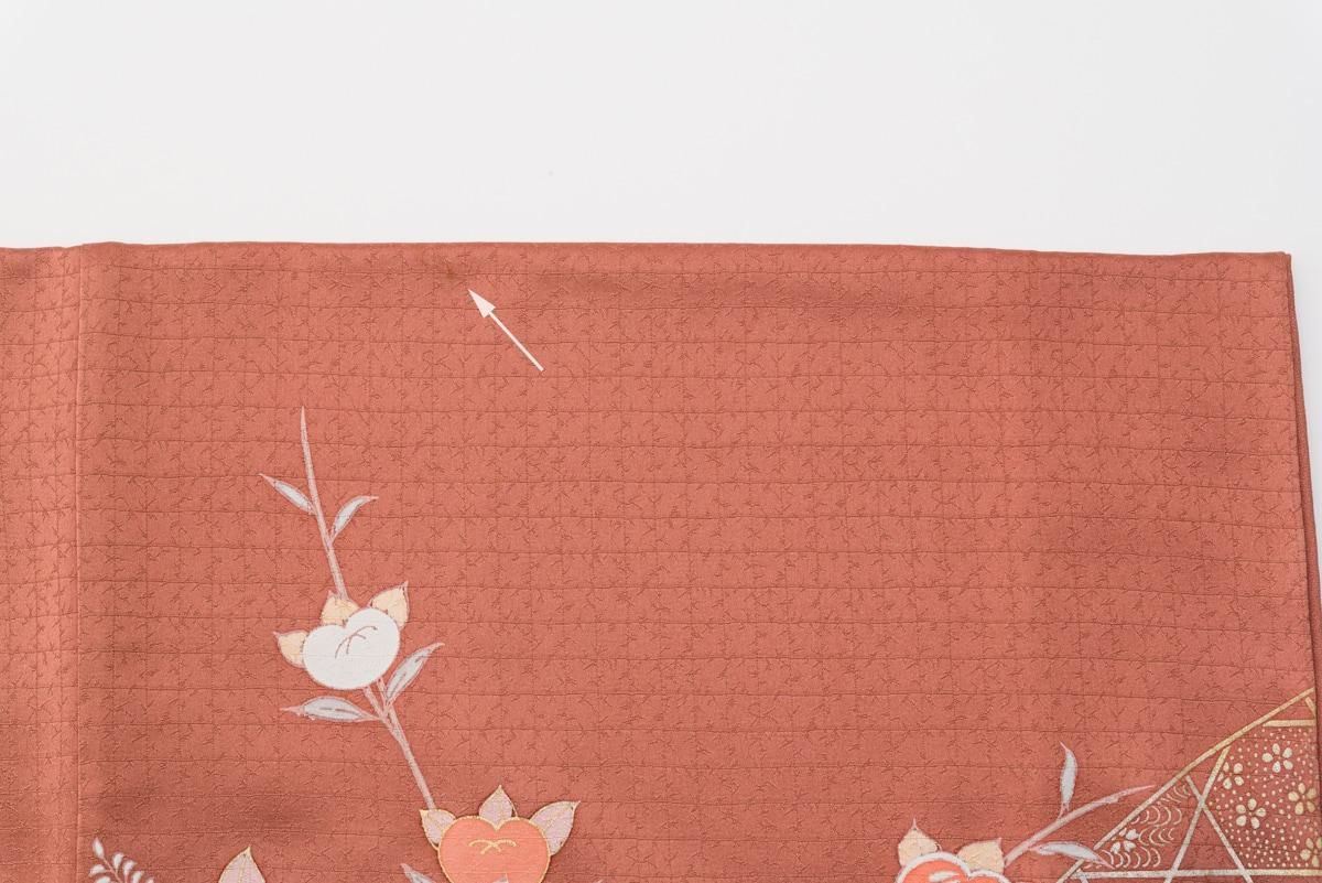 訪問着 雪輪や扇面に花 - からん::アンティーク着物・リサイクル着物の