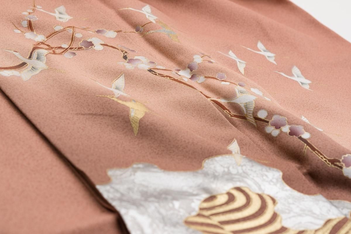 訪問着 梅と鶴 - からん::アンティーク着物・リサイクル着物の通販サイト