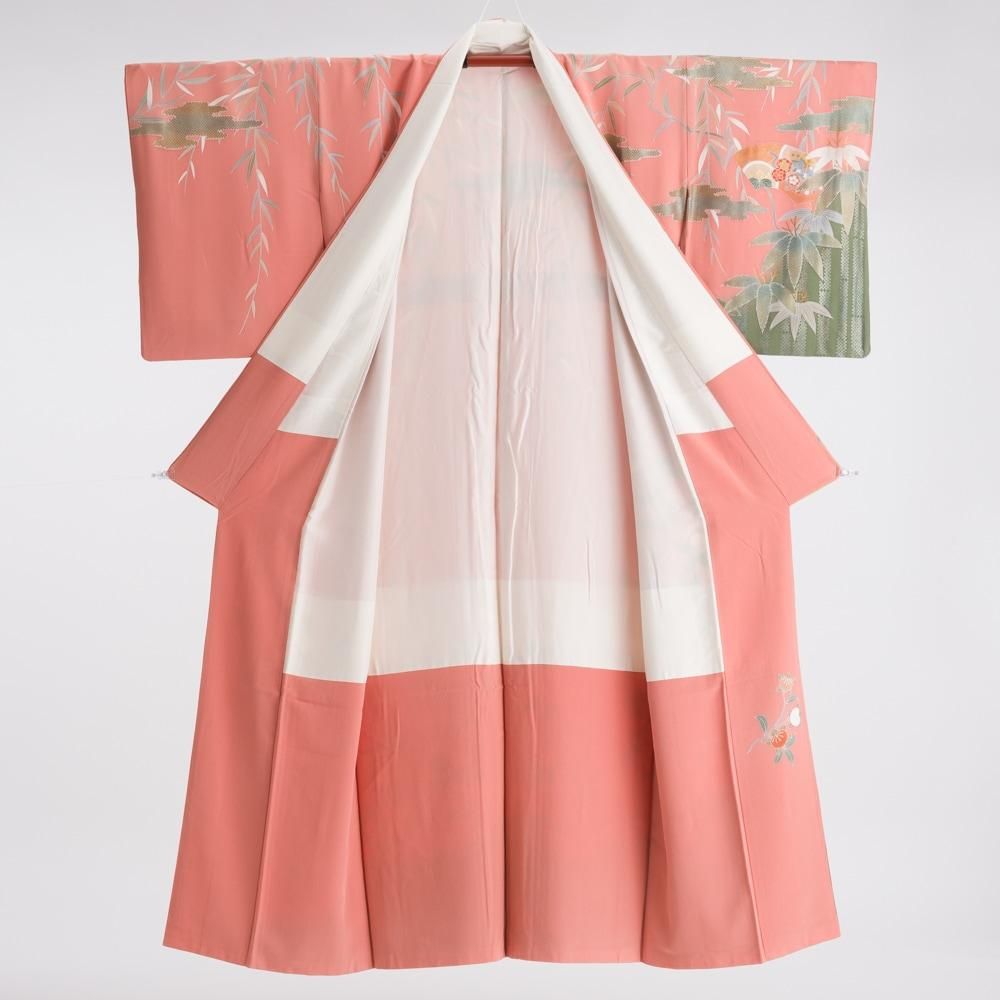 正絹 着物 トールサイズ“松竹梅や橘、鴛鴦☆個性を連れた花鳥風月”訪問着O-76 正絹 着物 トールサイズ“松竹梅や橘、鴛鴦☆個性を連れた花鳥