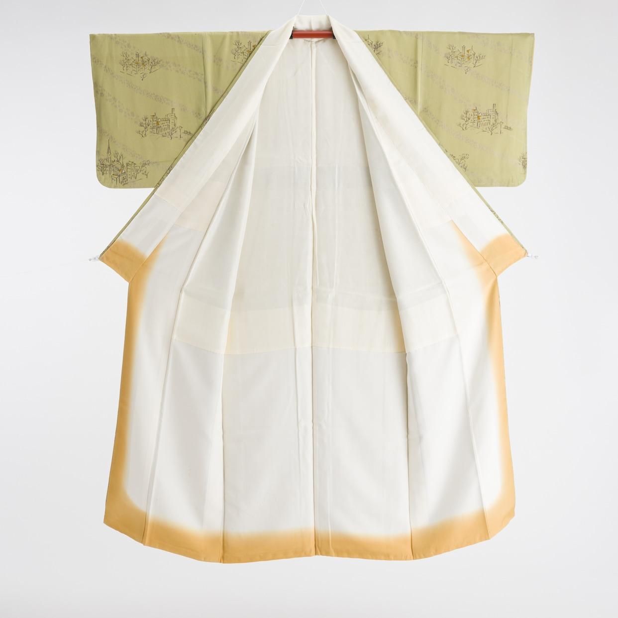 訪問着 ヨーロッパの街並み - からん::アンティーク着物・リサイクル