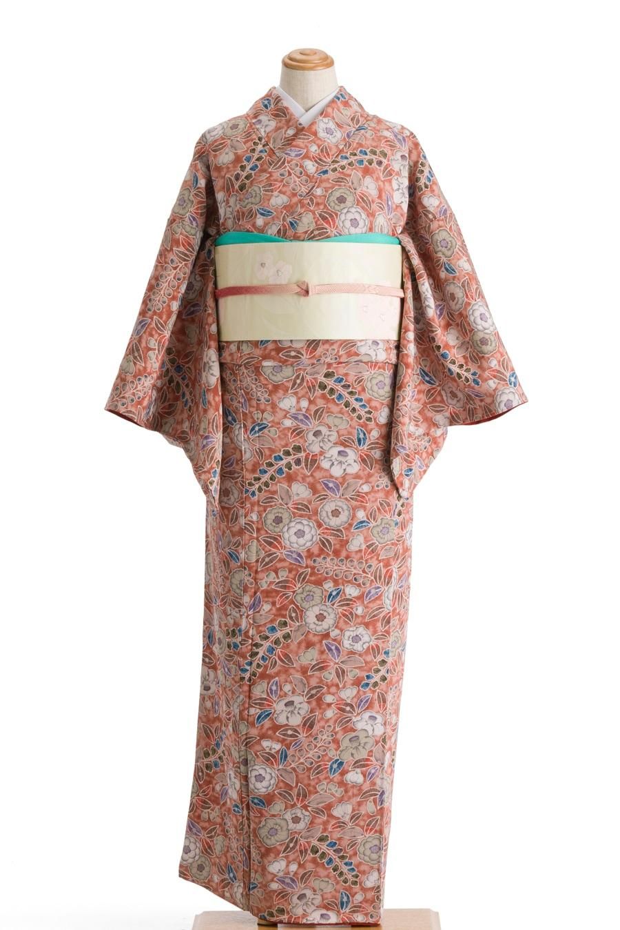 【辻が花文様 洗える着物 単衣】 売切値下げ】511mkf5◇洗える着物！小紋 辻が花文様 袷◇美品 - メルカリ