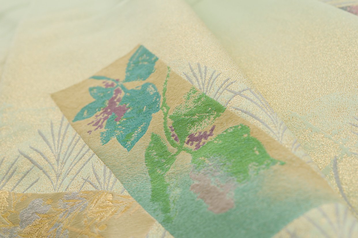 色留袖 一つ紋 縫取り 花短冊 - からん::アンティーク着物・リサイクル着物の通販サイト