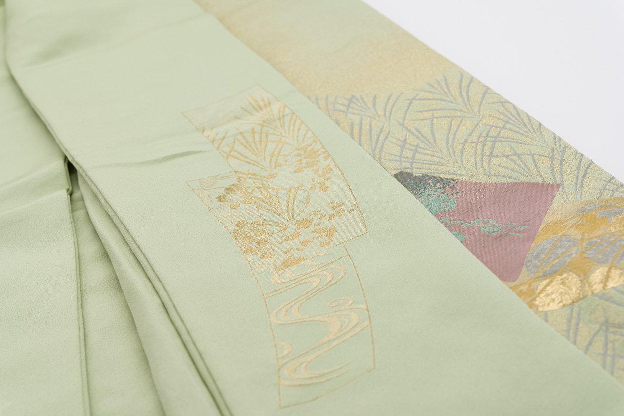 色留袖 一つ紋 縫取り 花短冊 - からん::アンティーク着物・リサイクル着物の通販サイト