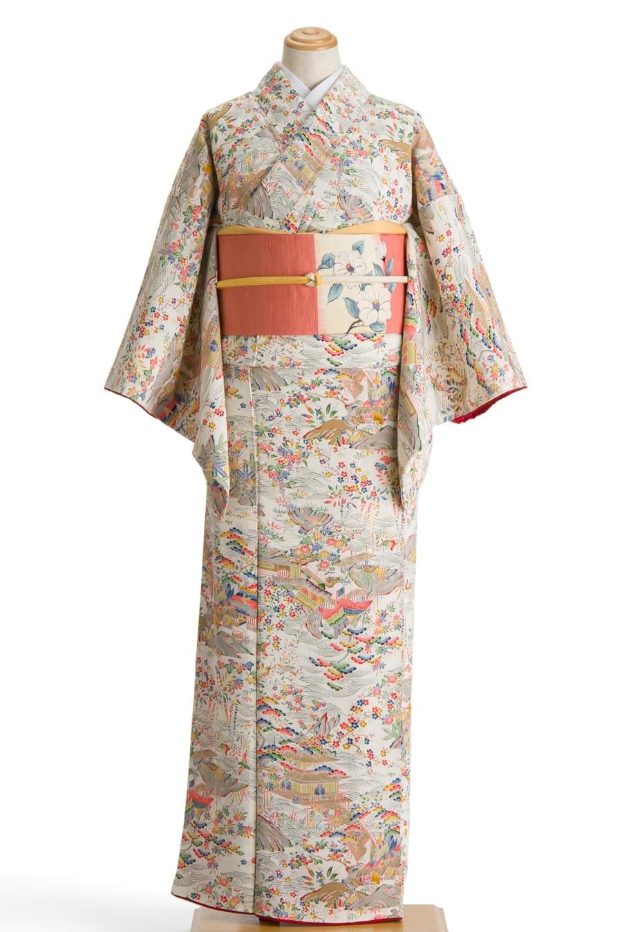 25％OFF】 【未使用品】小紋着物 正絹 A-0359 kimono 茶屋辻 着物