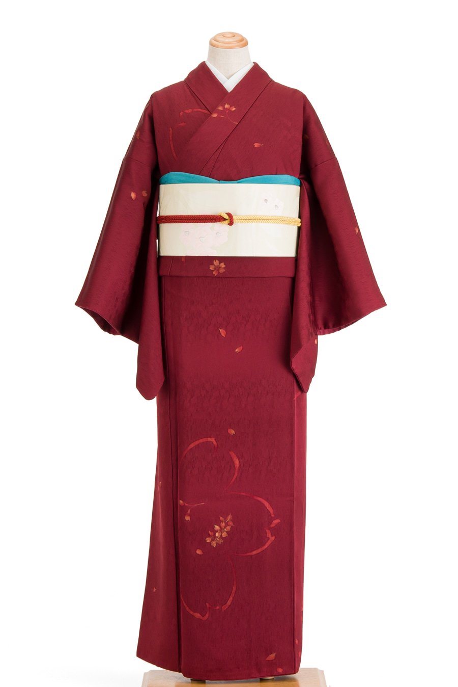 臙脂色 大きな桜 からん::アンティーク着物・リサイクル着物の通販サイト
