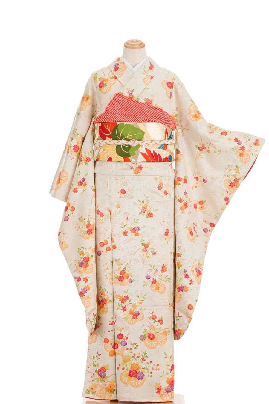 振袖　一方付け　花車