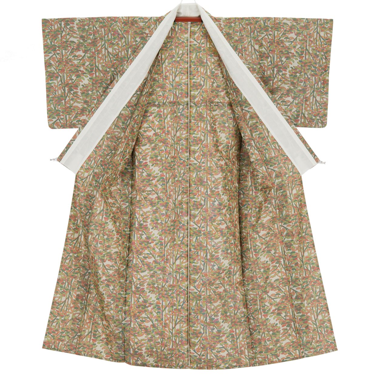 単衣 紬 木の縞 - からん::アンティーク着物・リサイクル着物の通販サイト