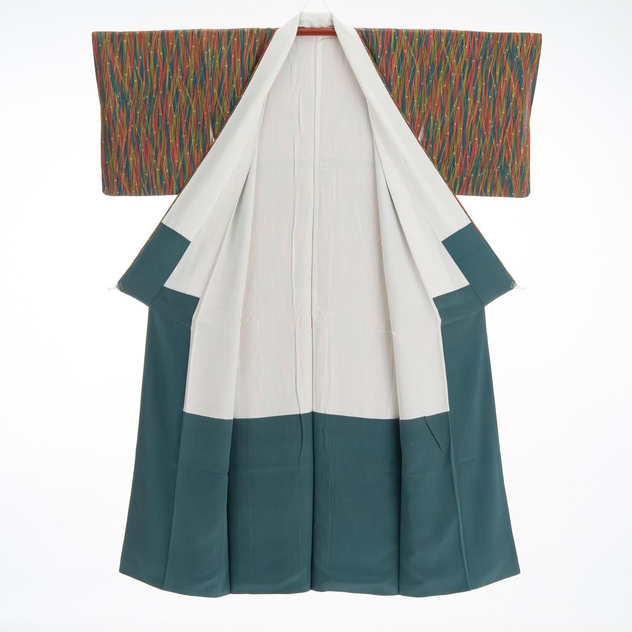 セミアンティーク着物 竹の縞 - からん::アンティーク着物・リサイクル