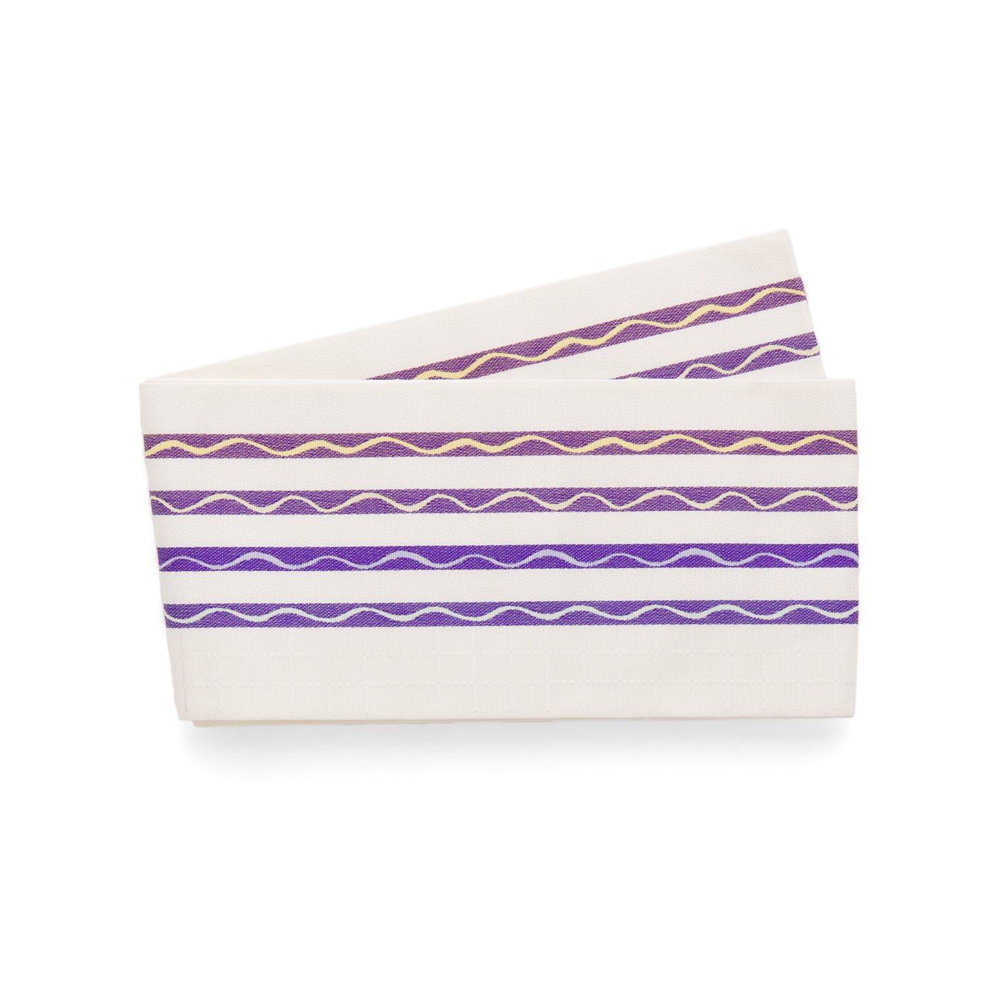 「博多小袋帯　紫ボーダー　曲線」の商品画像