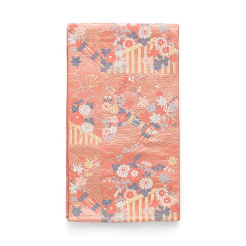 袋帯●コーラルピンクの地　秋草文様のサムネイル画像