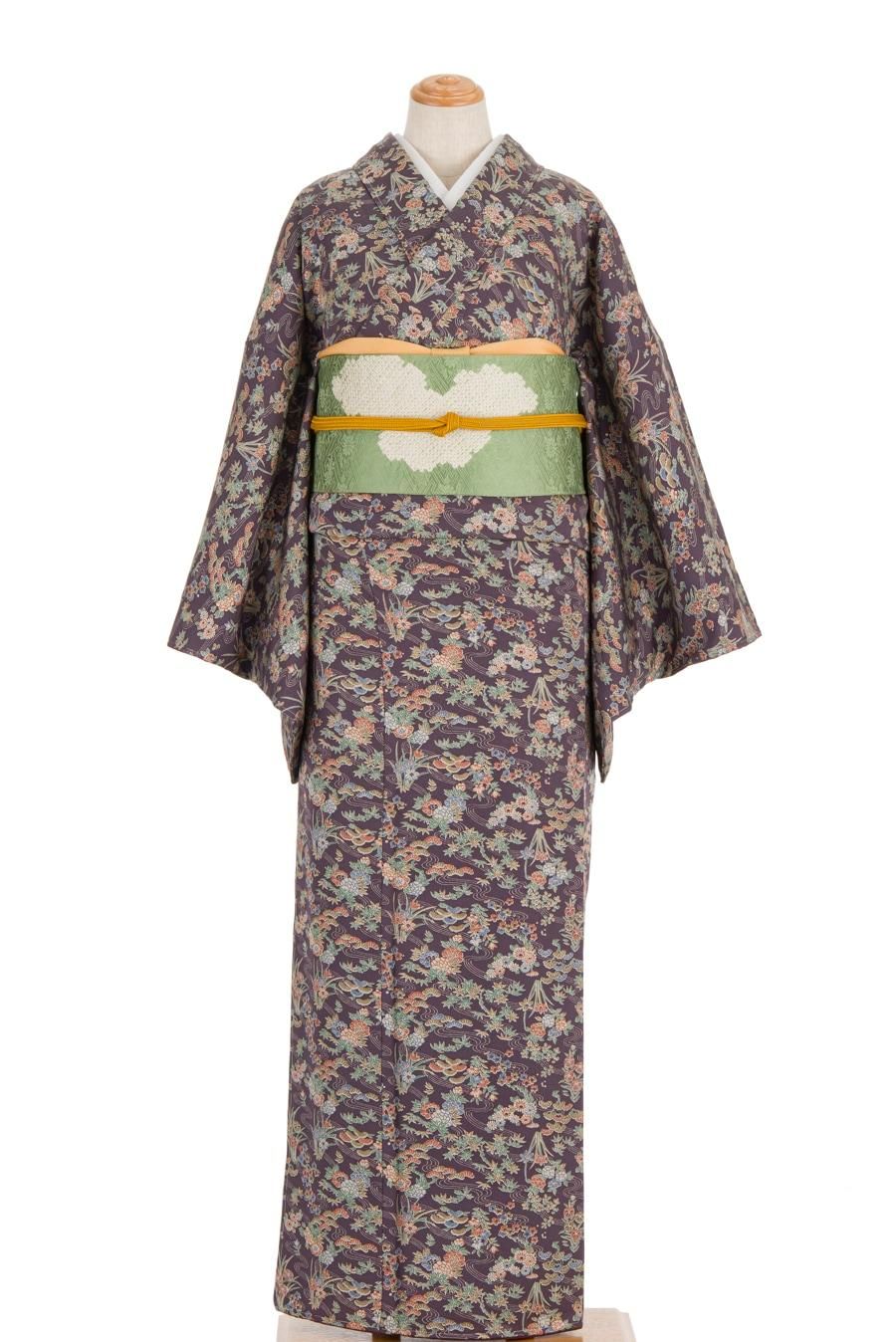 アンティーク着物手描き流水地