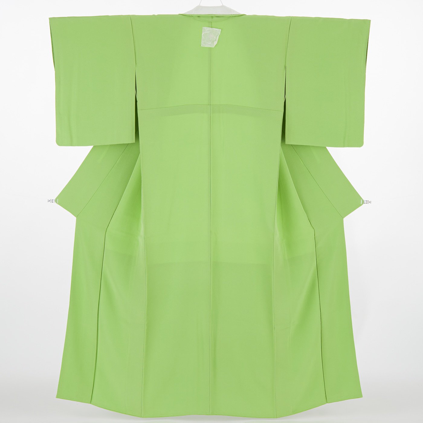 色無地 一つ紋 黄緑 - からん::アンティーク着物・リサイクル着物の 