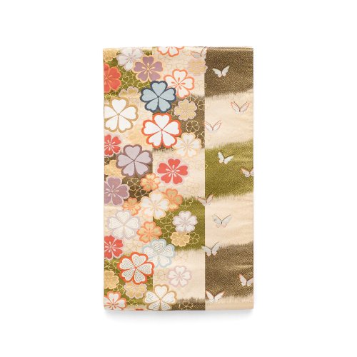 袋帯●市松に桜と蝶々のサムネイル画像