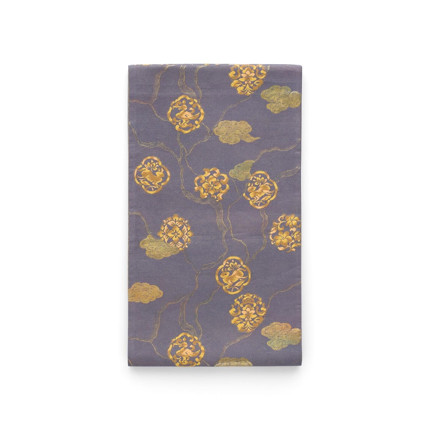 袋帯　金糸　うさぎ　兎　菊　流水　リーフ　着物　103 d 袋帯 金糸 うさぎ 兎 菊 流水 リーフ 着物 103 d