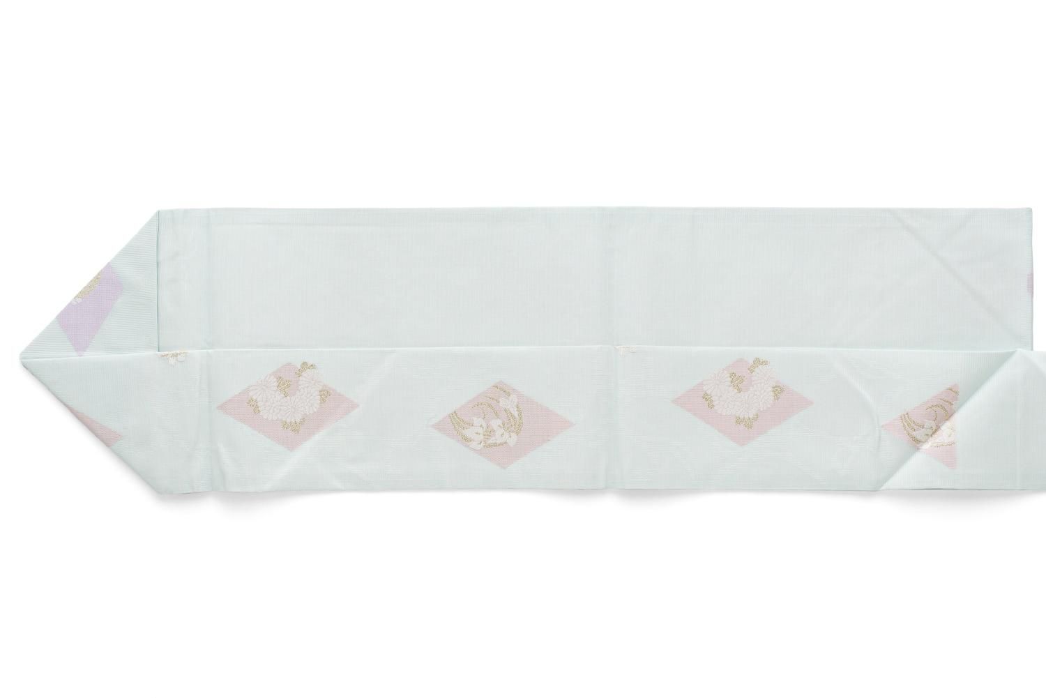 新品 夏帯 絽 九寸名古屋帯 ダイヤに兎と花 - からん