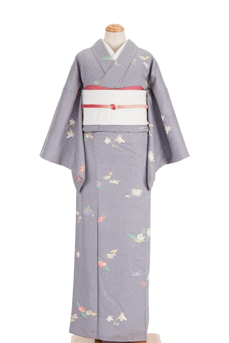 新品 単衣 疋田暈し 堅牢染め 桐竹鳳凰紋 着物 仕付け糸付 小紋 448