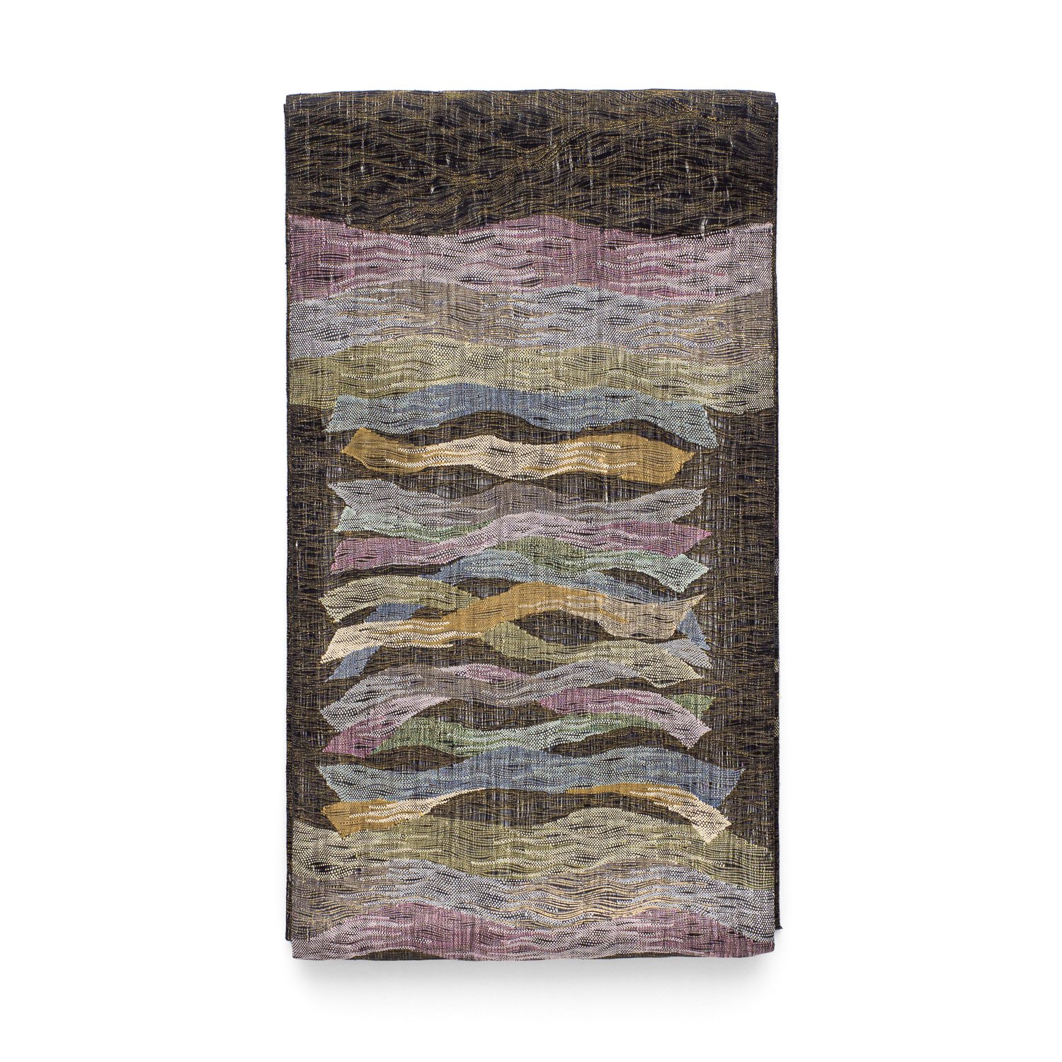 「袋帯●すくい織り　カラフルな曲線」の商品画像