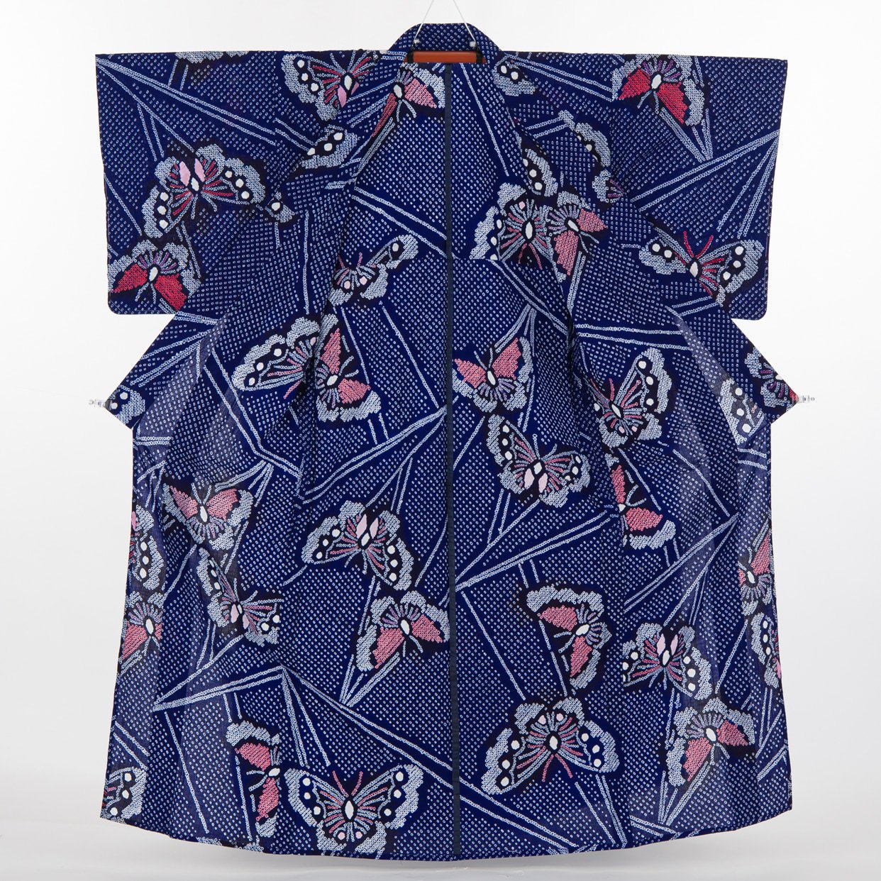有松絞り浴衣 蝶々 - からん::アンティーク着物・リサイクル着物の