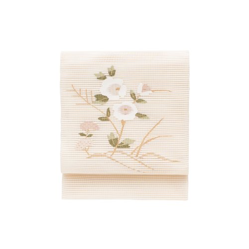 夏帯　絽綴れ　白花のサムネイル画像