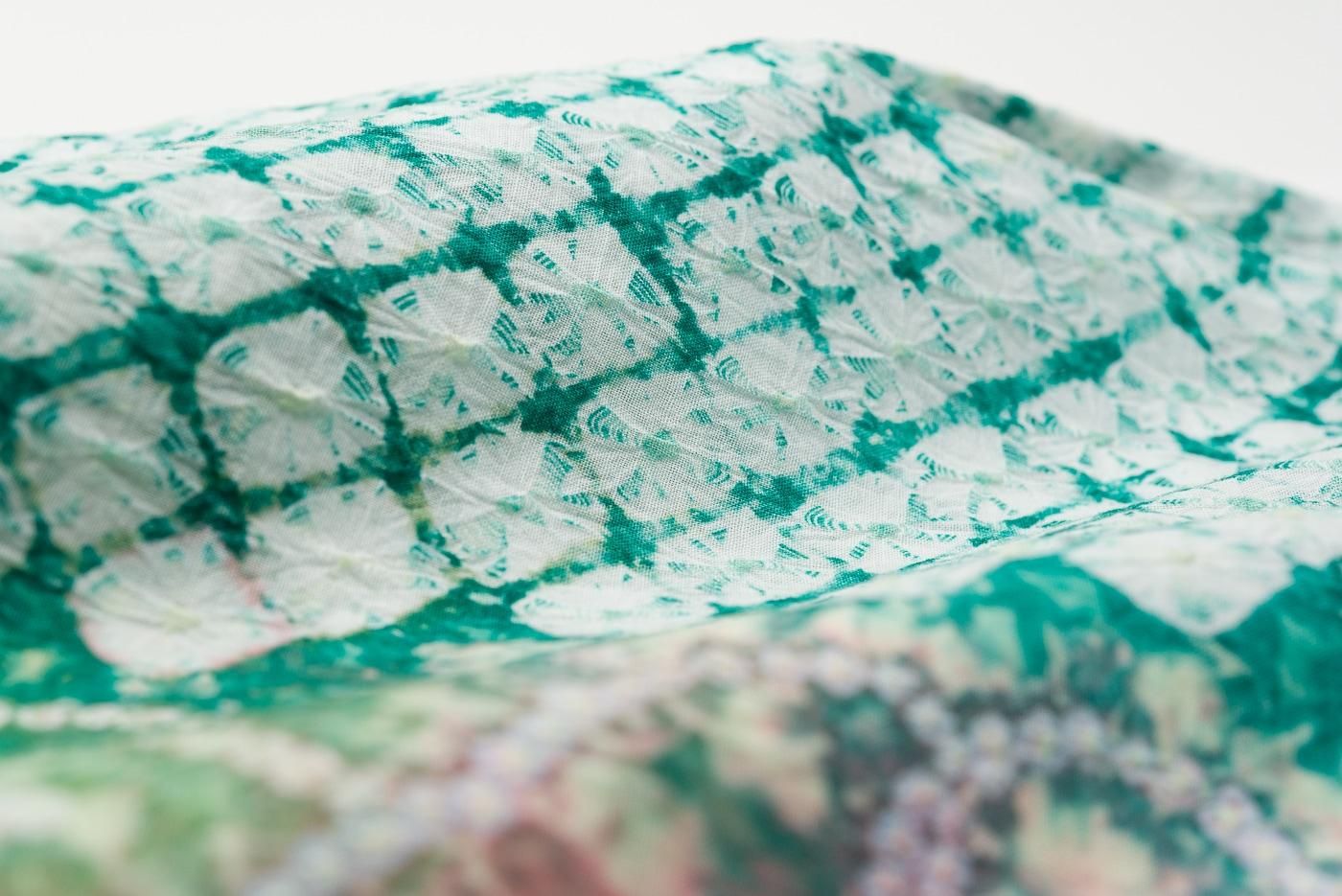 新品 有松絞り浴衣 朝顔 蜘蛛絞り - からん::アンティーク着物