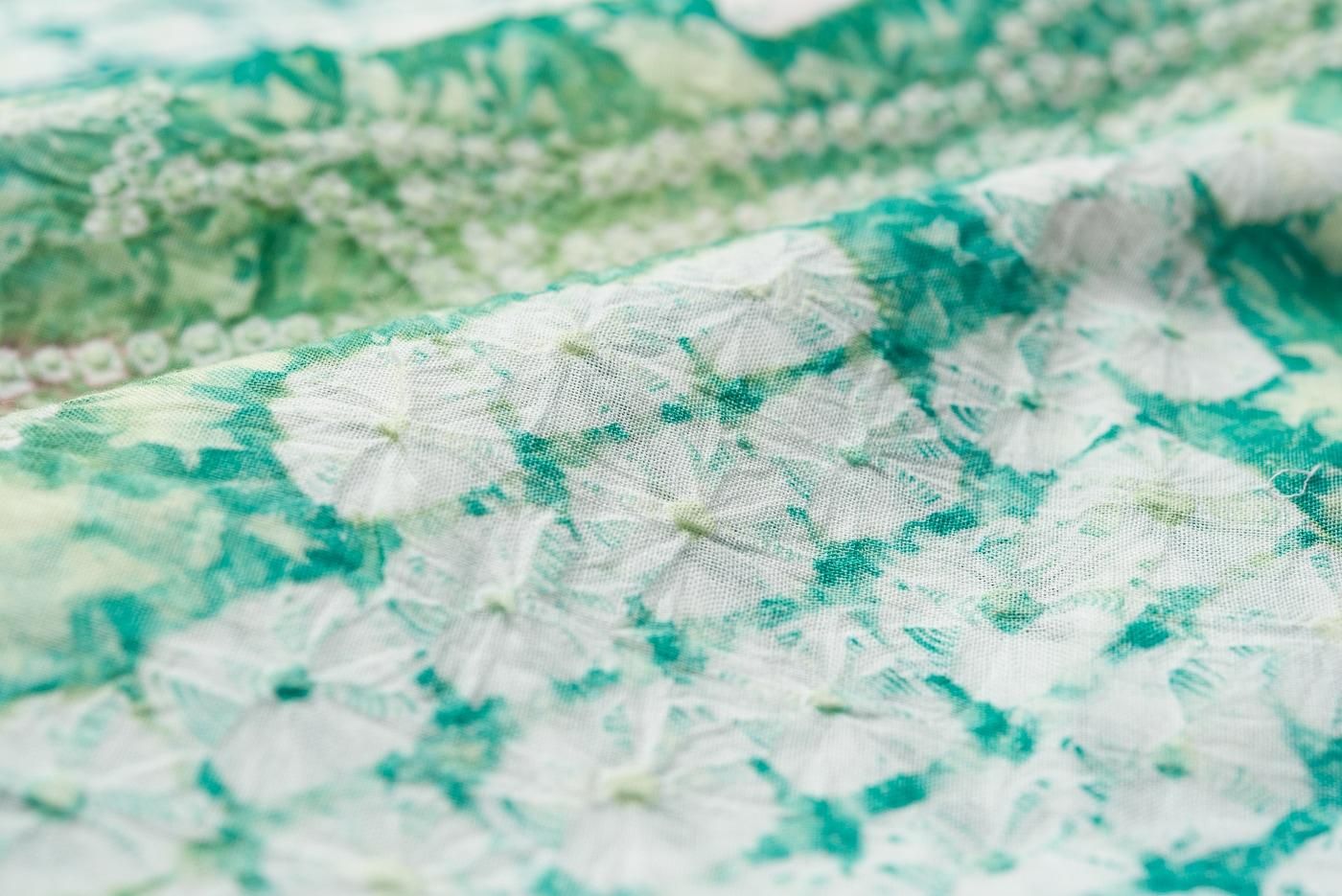 新品 有松絞り浴衣 朝顔 蜘蛛絞り - からん::アンティーク着物