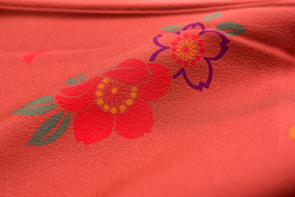 アンティーク着物◆桜◆藤色 さくら サクラ 古布 リメイク 大正ロマン アンティーク着物 | kimono tento