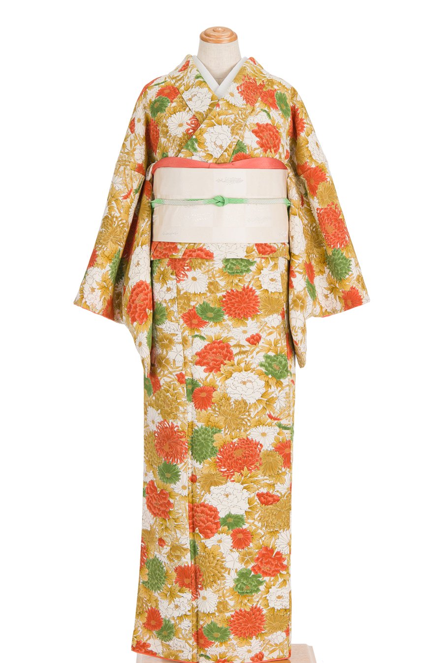 縮緬 菊と牡丹 - からん::アンティーク着物・リサイクル着物の通販サイト