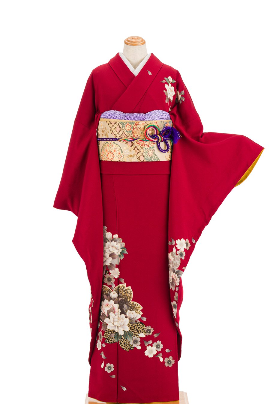 「振袖　牡丹と桜　裄長」の商品画像