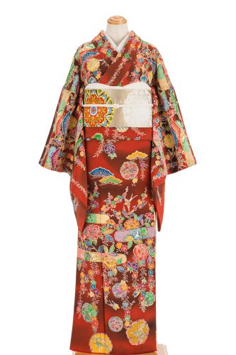訪問着　京紅型　雪輪と枝垂れ桜　裄長のサムネイル画像